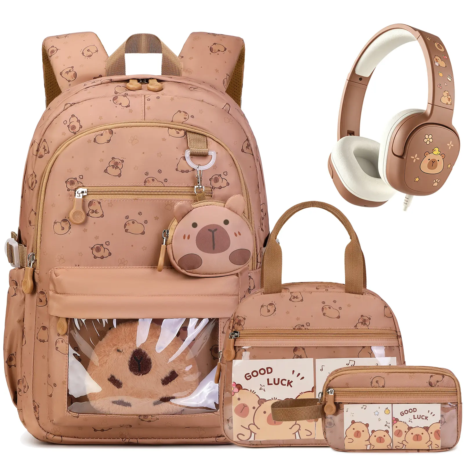 SIMILOVE Boys' 4PCS Racing Car Backpack Set for Elementary Students - Back to School Haul, School Shopping Boy Bags with Lunch Bag, Pencil Pouch, Headphones, Glow-in-Dark Design, USB Charger Port, Organized Pockets, Adjustable Strap, Durable Fabric