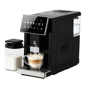 3rd-Gen 20 Bar Fully Automatic Italian-style Machine – Built-in Grinder – One-Touch Milk Frother – Adjustable Coarseness & Flavor – Dual Boiler – Removable Milk Tank – Black/Silver