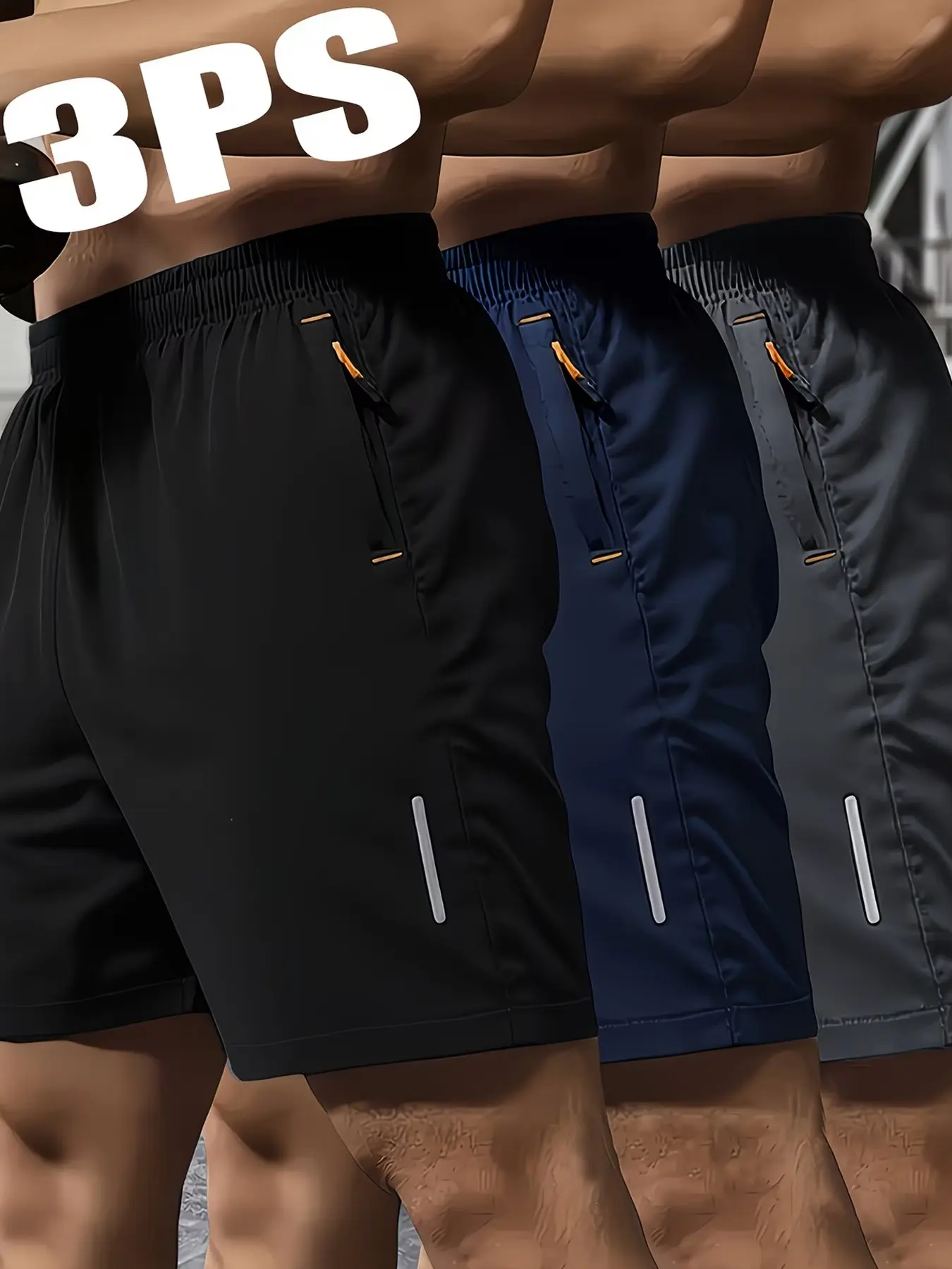 3pcs Men's Summer Tennis Shorts, Lightweight Comfortable Five-Quarter Pants, Loose-Fit Outdoor Sports Leisure Shorts