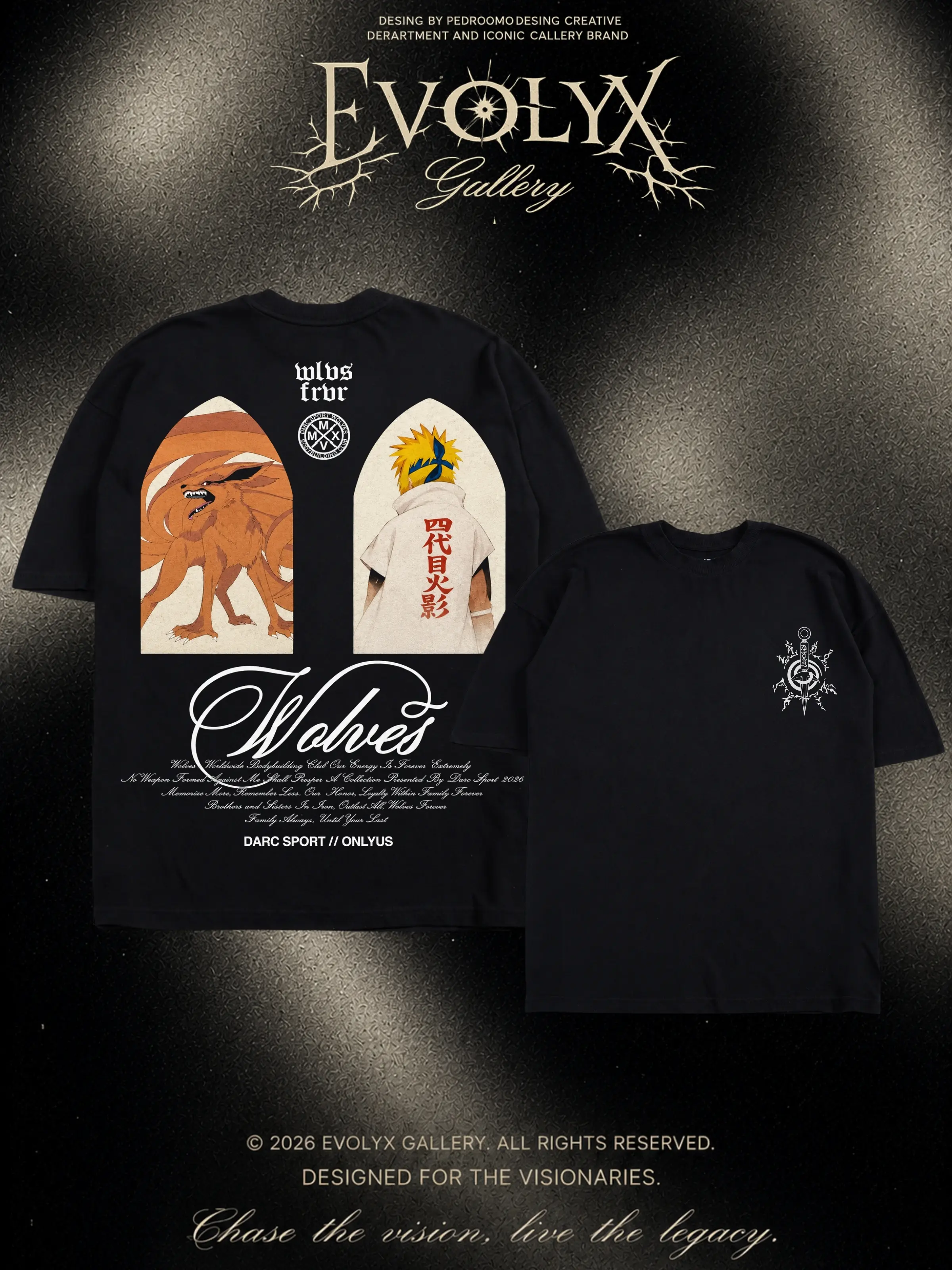 The Nine-Tailed Fox & Minato Namikaze on Naruto Anime Manga 100% Cotton Tee T-Shirt - Size S to 5XL - Unisex Vintage Streetwear Oversized Crewneck T-Shirt - Gift for Anime Fans