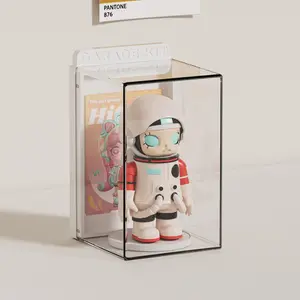 Transparent Acrylic Blind Box Display Stand, Single Layer Showcase with Protective Cover, Stackable Dust-Proof Storage for Collectibles