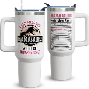 40oz Mom Tumbler with Handle Mamasaurus cup, Mom Gifts from Daughter/Son,Mama Birthday gifts, Mother's Day Gift for Mama,Mother Coffee cup Stainless Steel Travel Mugs, bottle,Sippy Cup Straw Sublimation Cup The Ordinary Water Bottle
