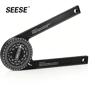 【FathersDayGift】SEESE Aluminum Miter Saw Protractor | 7-Inch Rust Proof Angle Finder ,360° Angle Finder with Laser-Engraved Scales with Measuring Rulers for Angle Finder Carpentry, Crown Molding Tool, Baseboard building trade, CNC Machined Woodworking