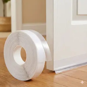 Self-Adhesive Weather Stripping for Doors and Windows, Soundproof Seal Tape, Noise Reduction and Draft Blocker for Home Insulation, Dust Proof, Waterproof, Energy Saving.
