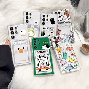 Card Holder Case For Samsung A56 5G A55 A06 A05s A36 A16 A15 A05 A35 A34 A26 A53 A52 A33 A32 A14 A13 A25 Silicone Animal Cover