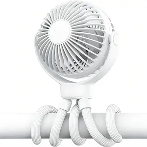 Ormos Baby Stroller Fan - Portable Fan Rechargeable - 2000mAh Battery operated, 3 Speeds, 360° Rotating Tripod, Octopus fan handheld/clip-on for baby stroller, car seat, desk, camping