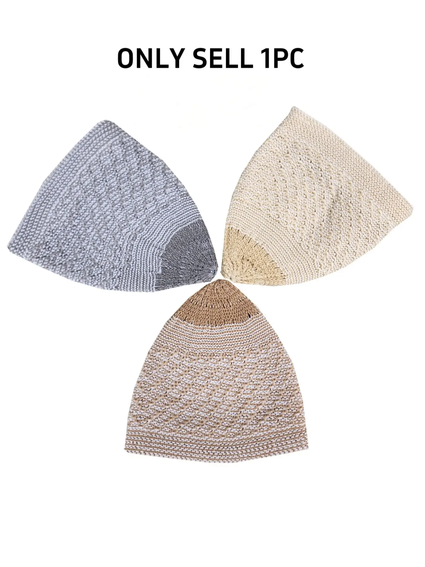 1PCS Muslim Islamic Knitted Modesty Prayer Cap, Breathable and Portable, Perfect for Ramadan, Eid, Praying, Hajj, Gift for Family and Friends
