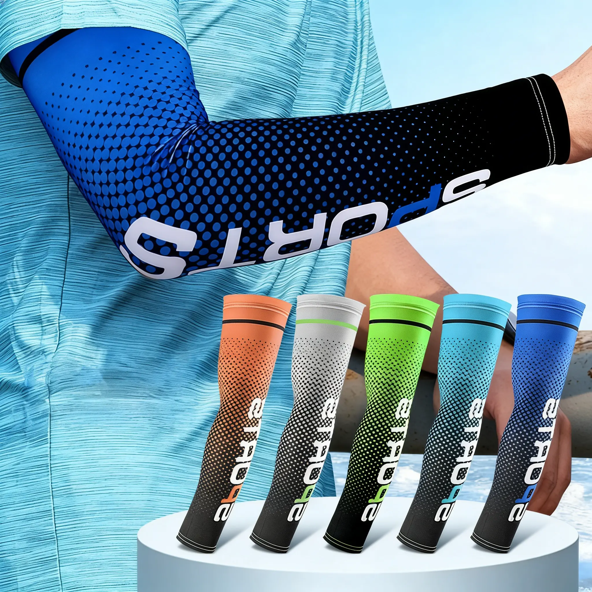 5 Pairs of UV-Blocking Arm Sleeves for Summer Heat，Stay Cool and Protected