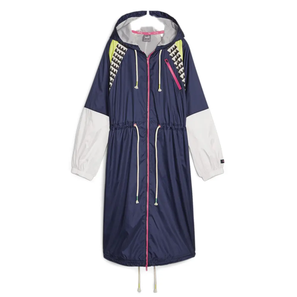 PUMA Womens X Lemlem Anorak Jacket Training Athletic Outerwear Casual Anorak Moisture Wicking - Blue