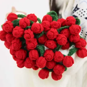 【Mother’s Day】43in 3D Rose Handmade Crochet Blanket - 52 Flowers Convertible Bouquet, Soft Warm Throw for Mom/Wife/Girlfriend, All-Season Use in Living Room/Bedroom/Sofa, 43Inch Round - Exquisite Stitching