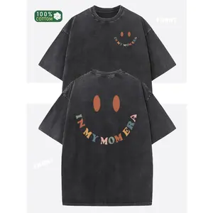 Oversized Graphic T-Shirt Vintage Acid Wash Drop Shoulder 100 Cotton Retro Streetwear Hip Hop Tee Unisex Casual Daily Summer Outfit 2026 Trend