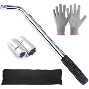 20-in Universal Lug Wrench, Labor-Saving Wheel Brace with 17/19/21/23mm Sockets, Automotive Maintenance Tools for Car Wheel Nut & Tyre Removal