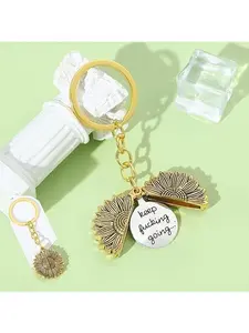 Sunflower Keychain Pendant Engraved Inspirational Jewelry for Women Gift for Friends Family Teens Mom Wife Holiday Birthday Graduation Party Favor