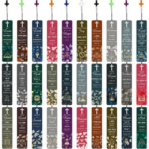 30 count  Verses Bookmarks with Hollow Cross and Cross Pendants Inspirational Book Markers Christian Bookmarks, Christian Gifts Reading Reward Scripture Church Supplies for Women  Men