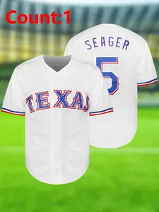 Men's Embroidered Baseball Jersey, Sports Tops, Breathable Short Sleeve Shirt for Training and Competition, Casual Fit for All Seasons