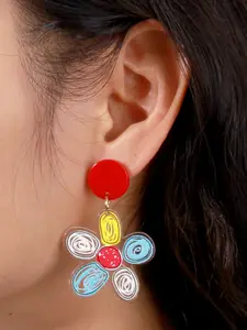 Fashion Rainbow Flower Earrings, Unique Sweet Transparent Acrylic Ear Jewelry for Women, Stylish and Elegant Accessory, Trendy Jewelry, Fashion Accessories