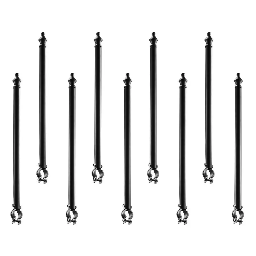 【DealsForYouDays】VEVOR Chain Link Fence Extensions, 9 Packs 27.4 Extension Height, Galvanized Post Extender for 1.3 to 1.5 Top of Fence, U Bracket, Barbed Wire Extend Arm for Privacy, Prevent Dogs Jumping Out