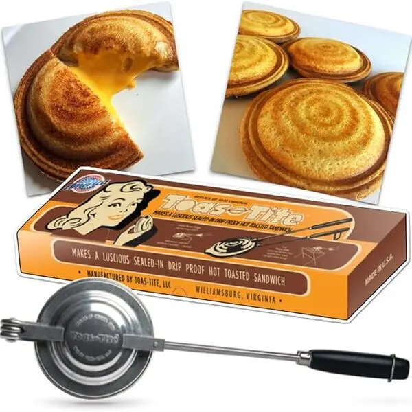 Toas-Tite Handheld Pie Iron Sandwich Maker – 15.5" Panini Press & Campfire Grill for Hot Pies & Toasted Sandwiches Stainless Steel Grilling Stainless Steel Grilling