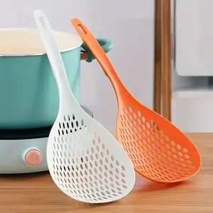 5pcs fishing dumplings large leaky spoon kitchen long handle fishing noodles spoon household hot pot spicy hot pot draining fishing spoon strainer high temperature household leaky spoon warm fishing noodles fishing dumplings kitchen utensils Kitchen Tool