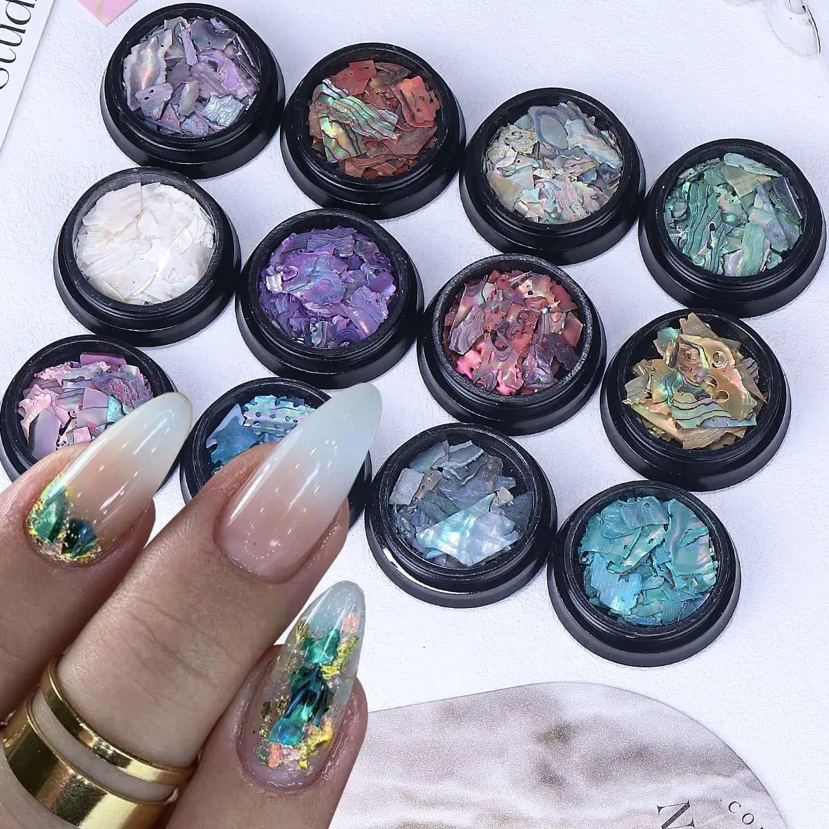 12 Colors Of Abalone Shell Nail Decoration, Irregular Sequins Nail Art Accessories, Diy Nail Art Decoration for Women & Girls, Diy Nails Art, Nail Art Supplies, DIY Nail Kit