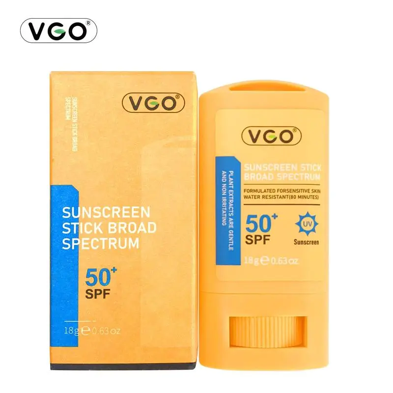 VGO Facial Sunscreen Stick SPF 50+ - Broad Spectrum, Hydrating, with Ceramides, Peptides & Zinc Oxide for Adults, Skin Repair & Radiance, 18g (Everyday Use), Sunscreen Everyday, Xanthan Gum, Solid, All Skin Types, High Spf 50+, Minerals, Ceramide Blend, S