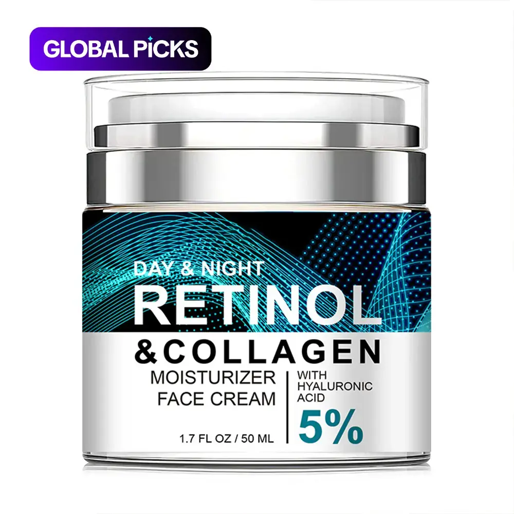 Hyaluronic Acid, Collagen and Retinol Moisturizer, Daily Facial Moisturizer, Beauty Moisturizer, Collagen Face Care Anti-Aging Hydrating Anti Aging Hydrator Day and Night Face Cream for Women and Men, Suitable for All Skin Types #GLOBAL PICKS