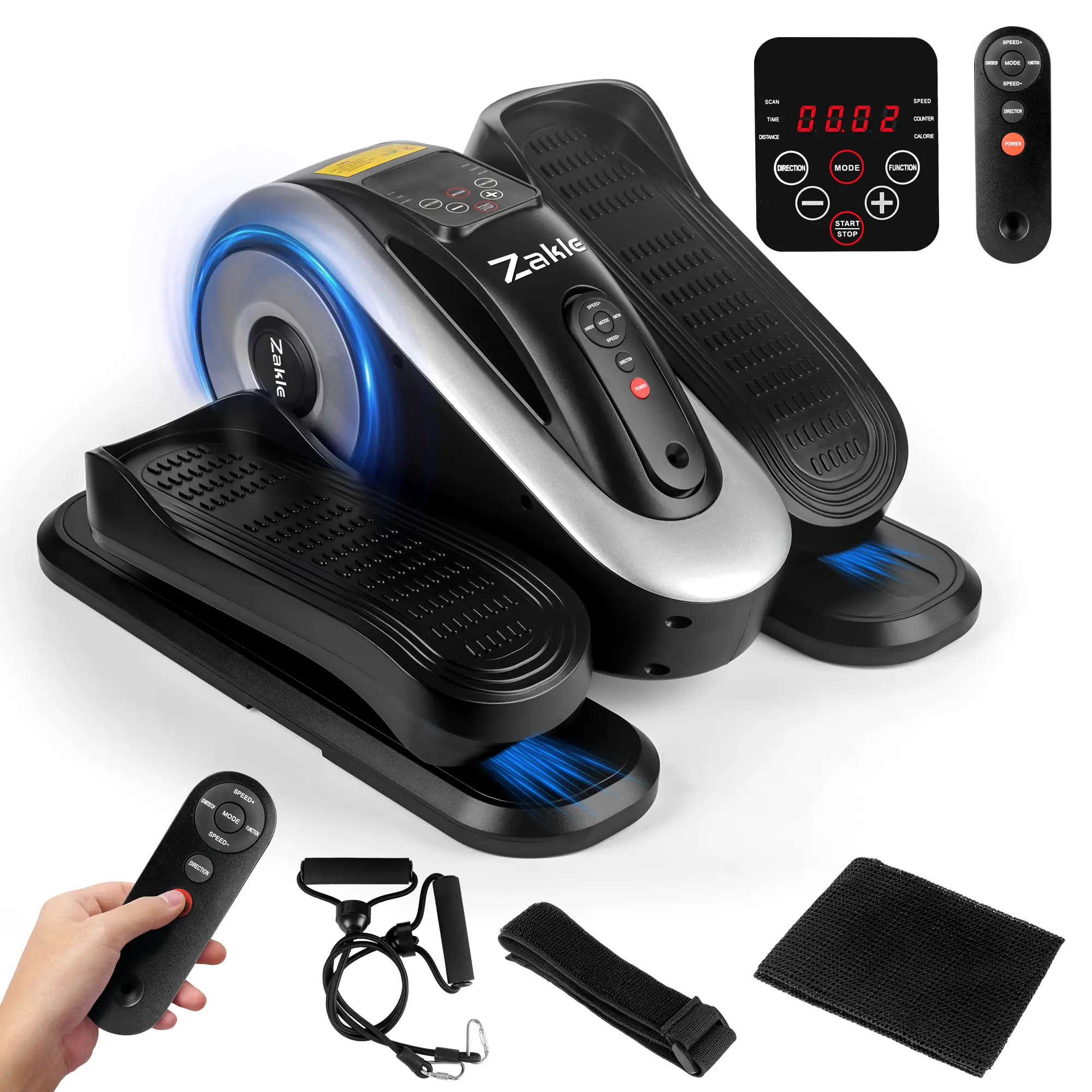 Zakle Under Desk Elliptical Machine, Ellipse Leg Exerciser w/Remote Control & 12 Adjustable Speeds, Noiseless Seated Pedal Exerciser, Fully Assembled Electric Ellipse Leg Exerciser as Seen on Tv