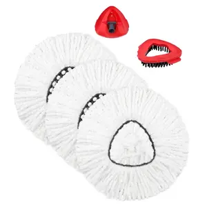 3-Pack Reusable Mop Head Replacement for O Cedar Easywring 1-Tank System, Microfiber Spin Mop Refills Compatible with Vileda 2-in-1 Turbo Triangle