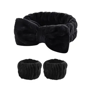 Spa Headband & Wristband Set - Hair Fully Back for Skincare & Face Washing, No Wet Edges, The GRWM Essential All Over TikTok NONE