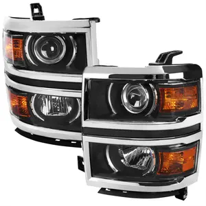 2014-2015 Chevrolet Silverado 1500 Projector Headlights (Matte Black Housing/Chrome Trim/Clear Lens) 2014-2015 Chevrolet Silverado 1500 Projector Headlights (Matte Black Housing/Chrome Trim/Clear Lens)