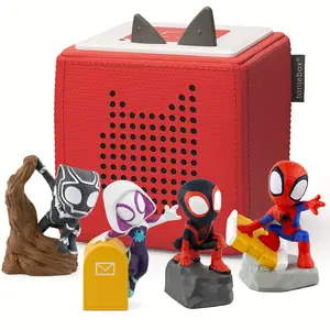 Red Toniebox 1 Spidey Bundle with Spidey, Spin, Ghost-Spider, and Black Panther from Spidey and His Amazing Friends!