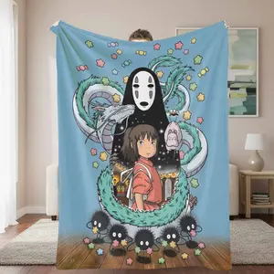 Fantasy Spirit World Anime Art Cartoon Print Flannel Blanket - Soft, Cozy, Lightweight Plush Throw for Bedroom Sofa Decor, Office Naps, Holiday Gifting