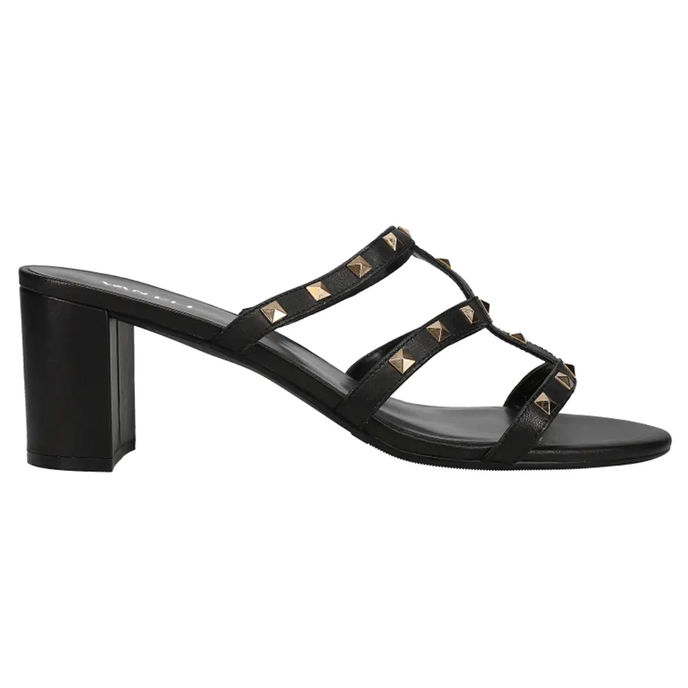 VANELi Womens Mayda Studded Block  Dress Sandals Mid Heel 2-3" - Black