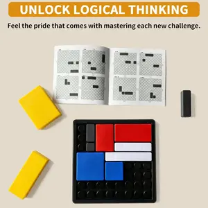 Logic Puzzle Brain Teaser Game for Kids and Adults, 88 Challenges with 4 Difficulty Levels, Portable Brain Training Logic Puzzle Game for Travel, Learning and Thinking Fun