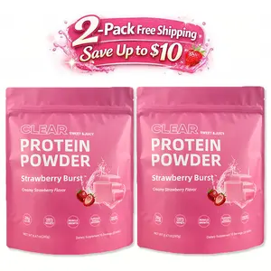 2 Packs of Strawberry Burst - Whey Protein Isolate - Grass-Fed Protein - 20g Protein Per Serving, 0 Sugar, 80 Calories - Gluten-Free, Pure Nutrition, Ultrafiltered Natural Flavor, Fast Absorption, Energy Recovery, Muscle Building 20 Packets