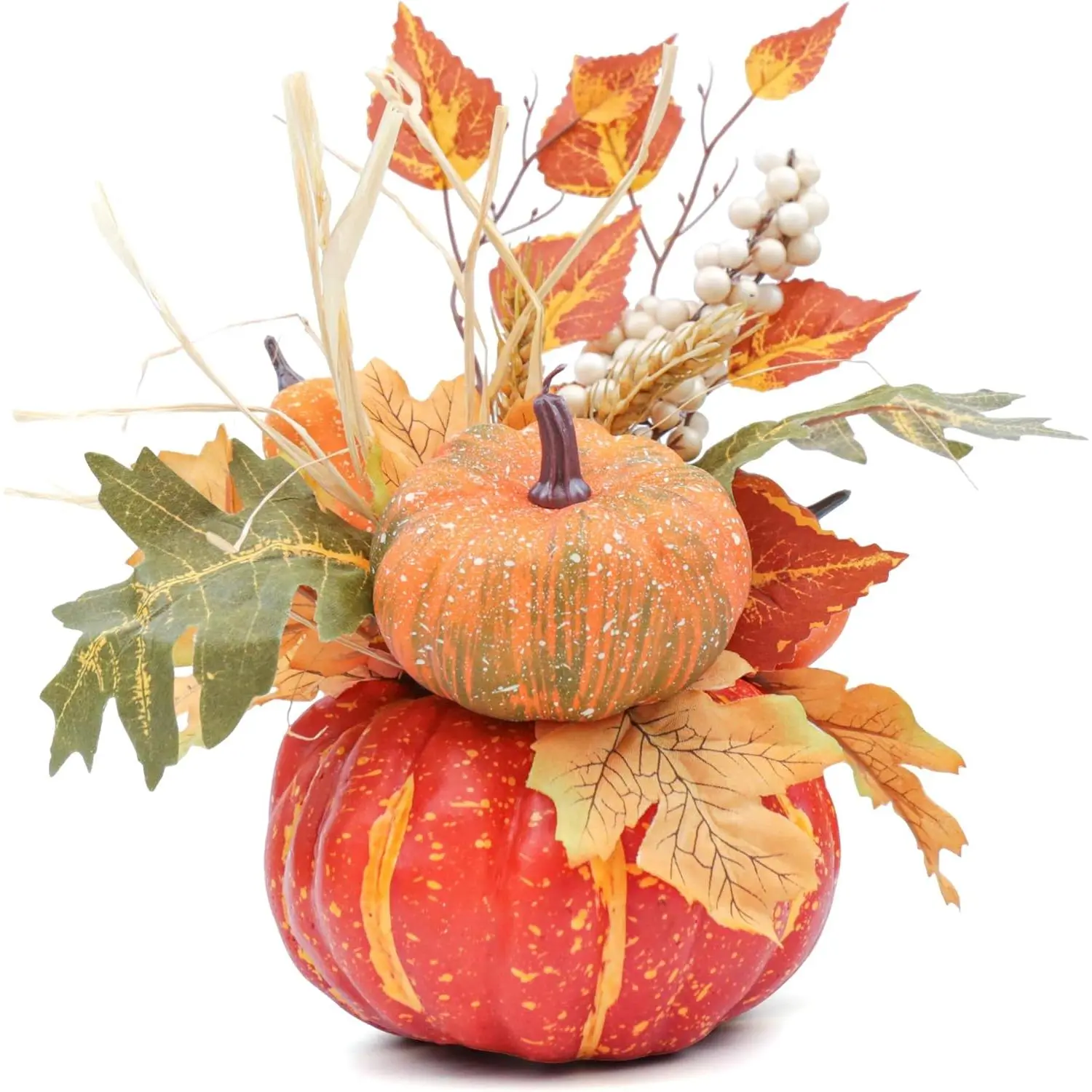 Fall Centerpieces for Tables,  Pumpkin Decor for Thanksgiving Table Decorations, Artificial Orange Pumpkins for Decorating Fall Table Centerpieces for  Decor Harvest Tabletop Kitchen Party