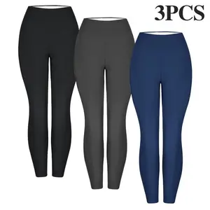 3PCS Thermal Thick Fleece Lined Leggings for Women High Waist Cozy Workout Wear Yoga Riding Casual Winter Warm Stretchy Fit