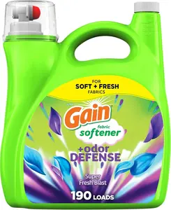 Super Fresh Blast Liquid Odor Defense Fabric Softener, 140 FL OZ 190 Load, Softening Laundry Conditioner for 2 in 1 Freshness plus Odor Protection