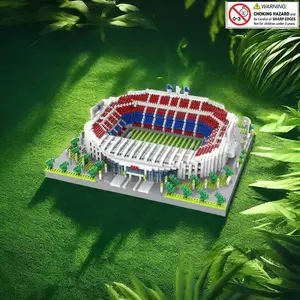 Barcelona Nou Camp Football Stadium Building Blocks Set, Creative Building Blocks, Unisex 3D Soccer Construction Kit, Kids Educational Toy, Collectible Model