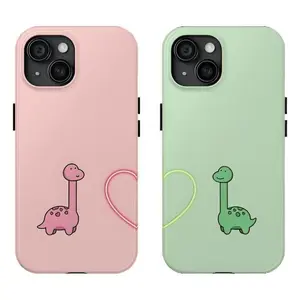 Dinos Matching Phonecases, Matching gift, Couple Matching Phone Cases, Anniversary Gift, Girlfriend Gift, Wife Gift, Phone Case Hard Case Tough 2-piece Phone Case Compatible with iPhone 17 Air
