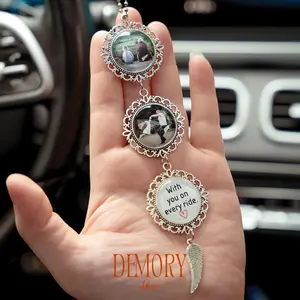 Custom Graduation Tassel Photo Charm With Angel Wings, Memorial Graduation Gift, Memorial Graduation Cap Charm, 2026 Memory Tassel Charm