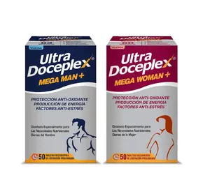 Doceplex Ultra Mega Man+ & Mega Woman+ Antioxidant Energy Boost Stress Relief Supplements - 50 Tablets - Healthcare Dietary Supplement Edible Healthcare Fitness Vitamin