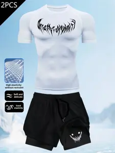 Men's Elite Sport Compression Quick-Dry Set, High Elasticity Gym and Outdoor Wear, Moisture-Wicking Fitness Clothes, Gymwear, Spring Summer Fall