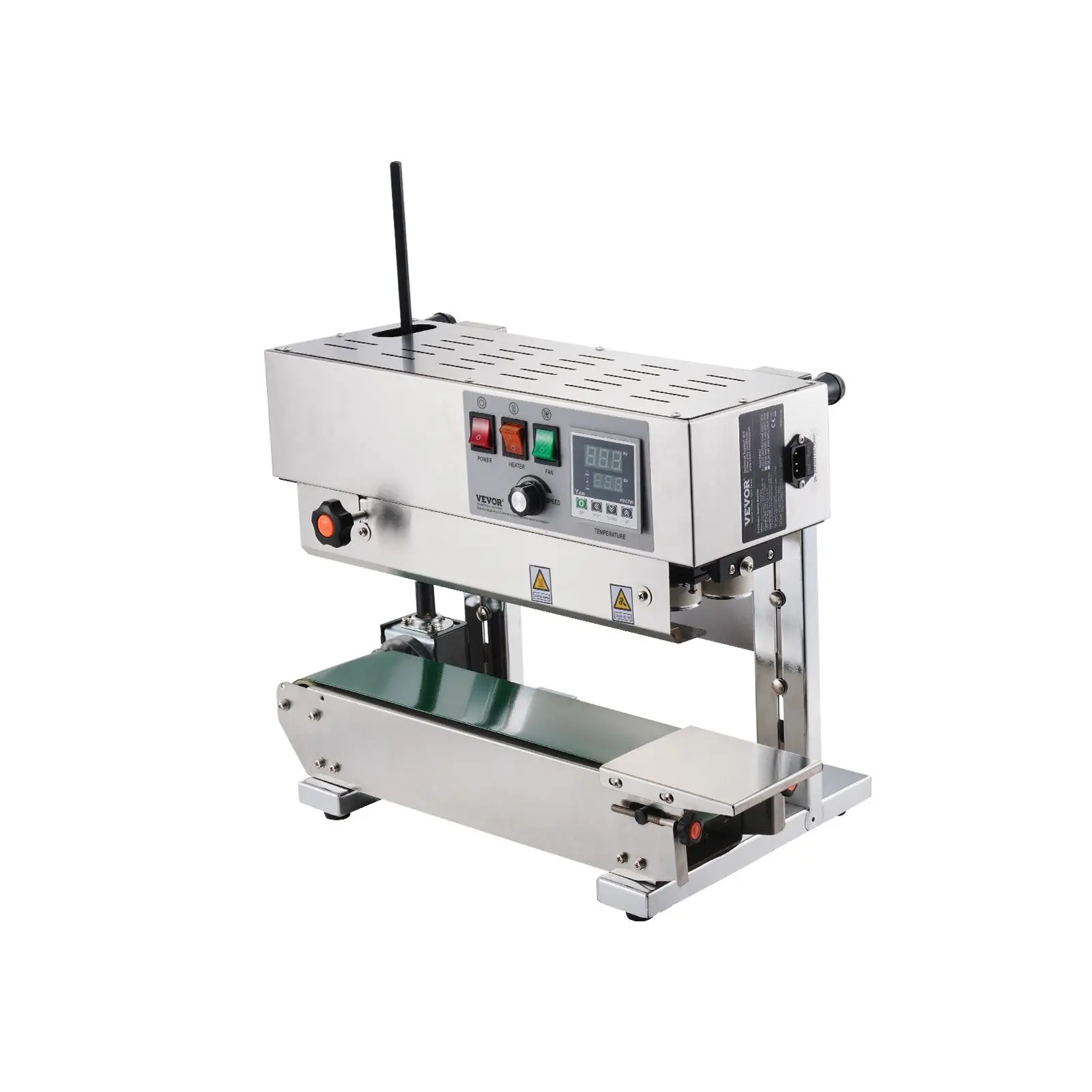 【Summerfinds】VEVOR Continuous Bag Band Sealing Machine 0.24-0.47 in/6-12 mm Seal WidthVertical Band Sealer Machine with Digital Temperature ControlStainless Steel Bag Sealer for 0.02-0.8 mm Plastic Bags Films