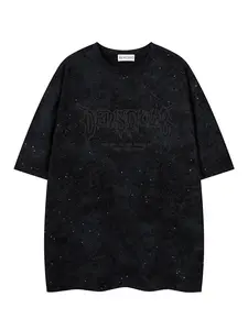Men's Galaxy & Letter Print Short Sleeve Tee, Loose Casual Fashion Round Neck T-shirt for Summer, Men's Top for Daily Wear