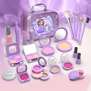 22-Piece Princess Makeup Set for Kids, Realistic Look, Safe Non-Toxic, Includes Eyeshadow Palette & Brushes, Perfect Gift for Girls Ages 3+, Pretend Play Set