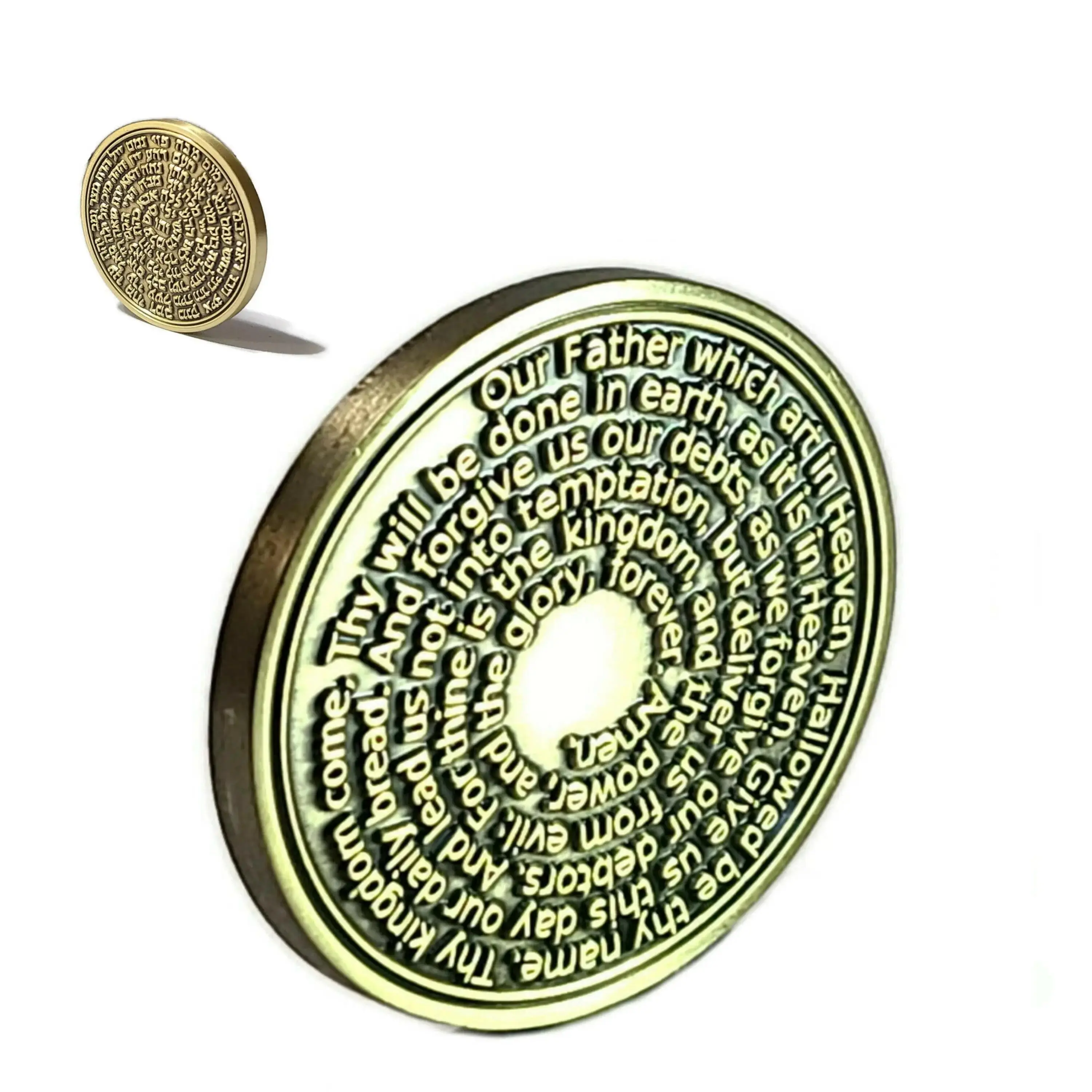 Our Father Prayer Coin - Faith & Devotion Talisman with 72 Names of God