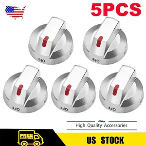 DG64-00473A Range Burner Dial Knob Oven Knob Compatible with DG64-00347B 5-PACK