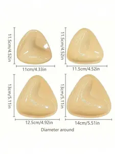 Triangle double-sided bra pad inserts, thick nipple covers, invisible and stay in place, women's bra pads and nipple covers, double-sided adhesive, super strong stickiness, makes small breasts look bigger, gathers, prevents nipple show-through, bikini bra