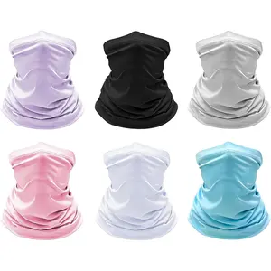 6 Pack Cooling Neck Gaiter Face Cover Mask Summer Breathable Dust UV Bandana Scarf for Men Women Fishing Running Cycling